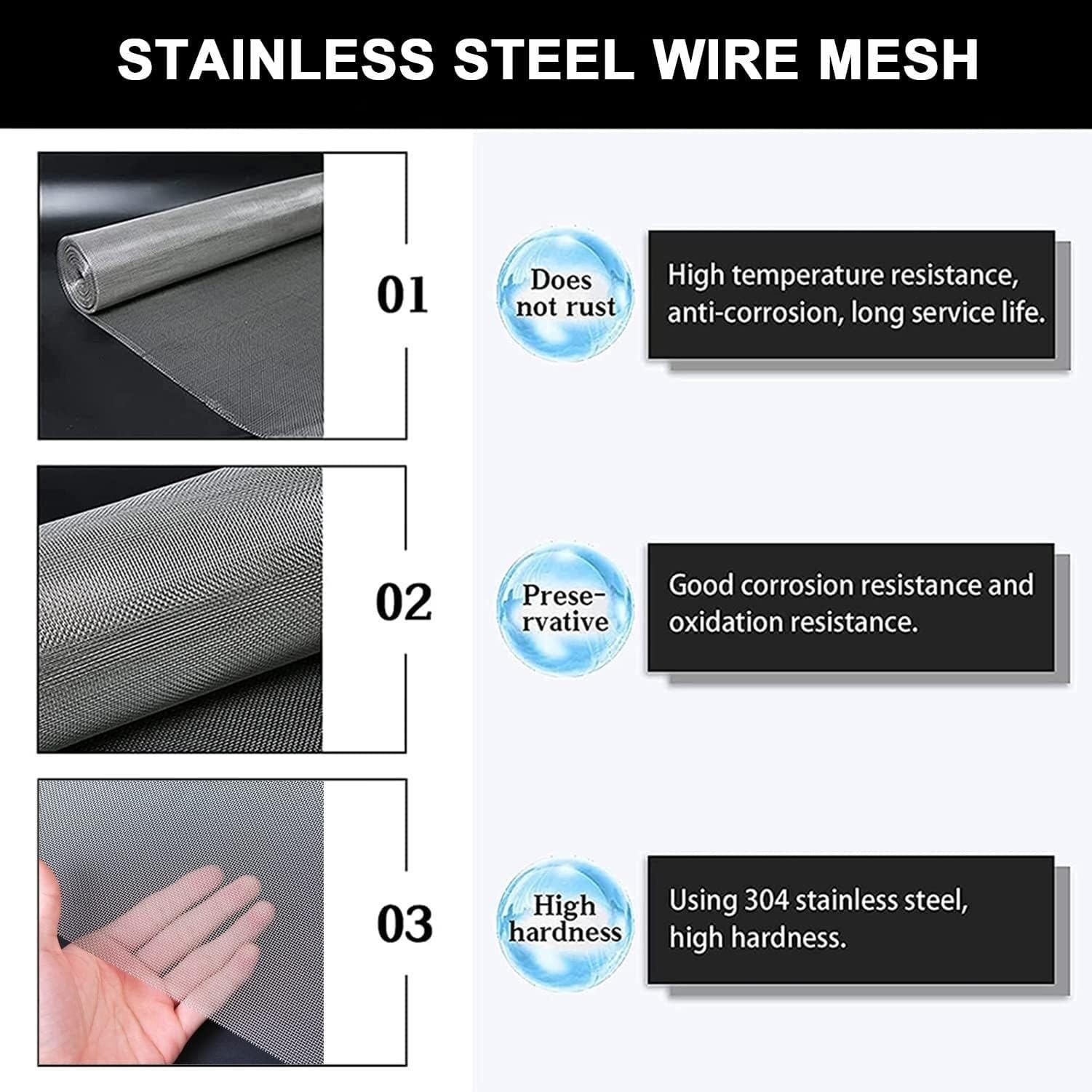 Rete Metallica Acciaio Inox 30x120cm - Maglia Fine Per Prese Aria E Protezione Insetti - Foto 4