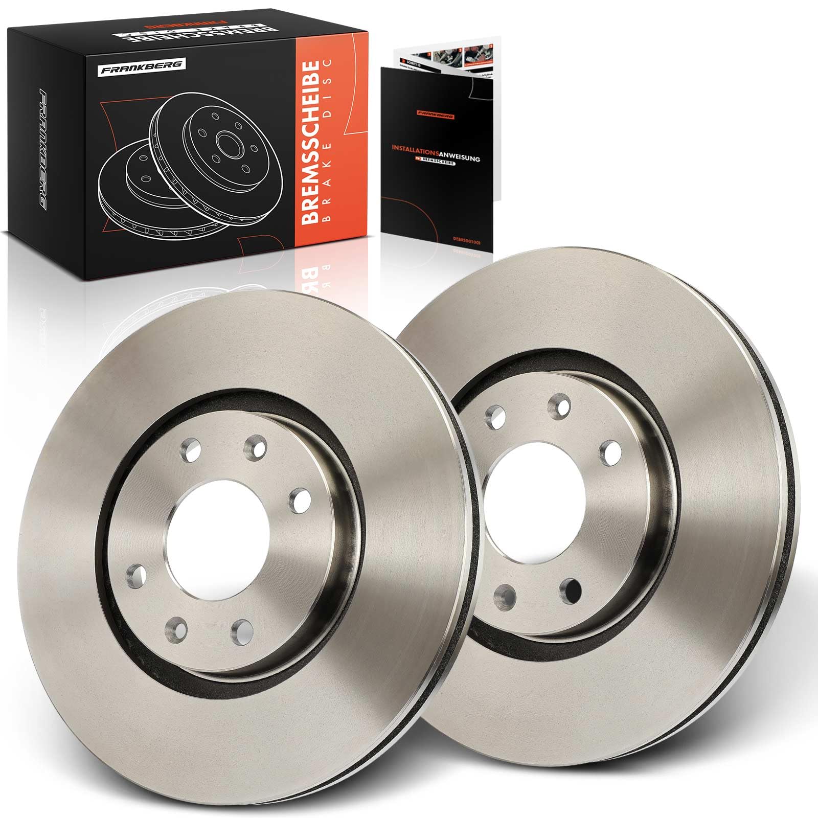 Frankberg Juego de discos de freno con 2 discos de freno delanteros ventilados, diámetro de 283 mm, compatible con Corsa F P2JO 207 CC WD 2008 I CU 207 WA WC 208 II UB UJ UP UW Replace# 4246W2