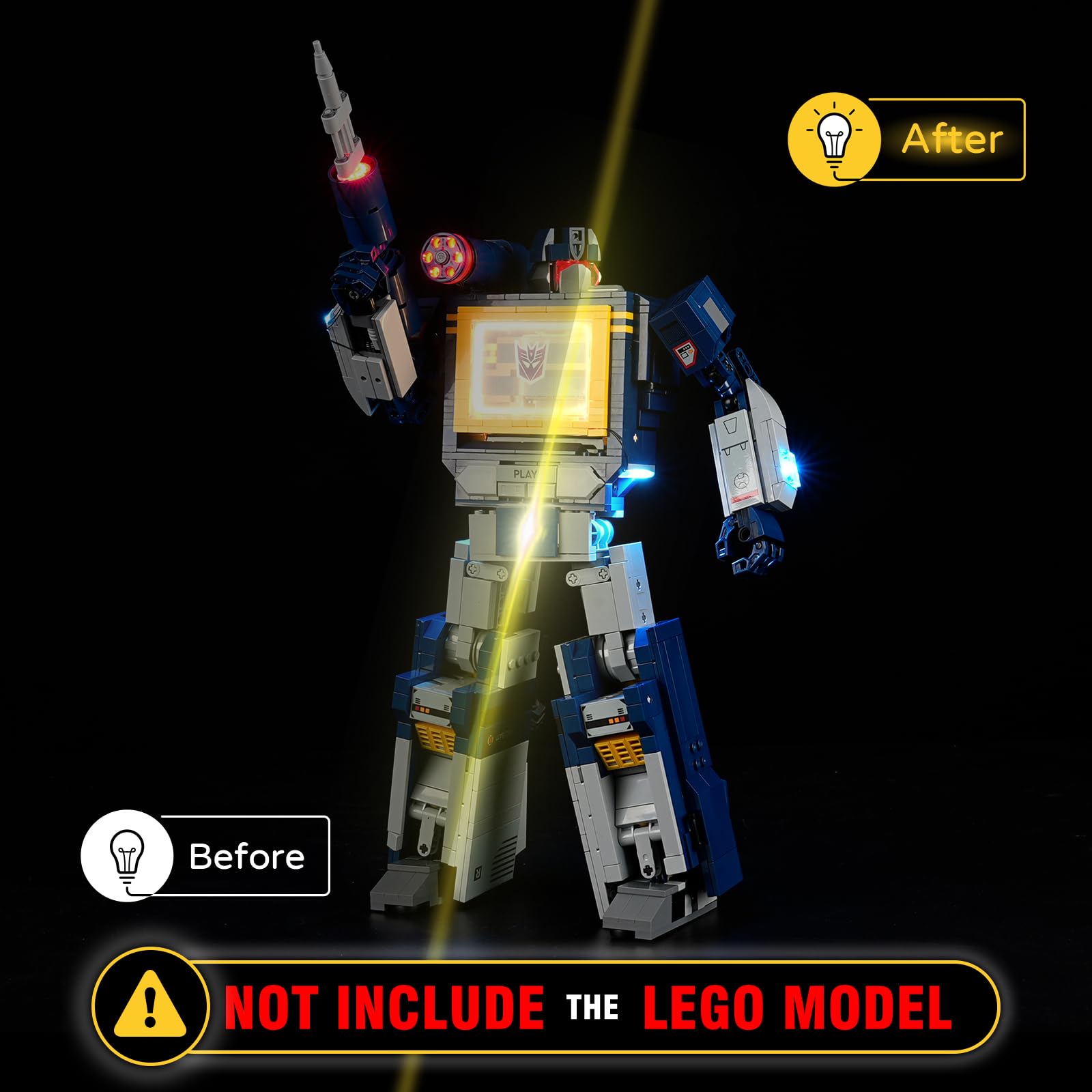 YEABRICKS LED Light for Lego-10358 ICONS Transformers: Soundwave Building Blocks Model (Building Set NOT Included) - Image 4