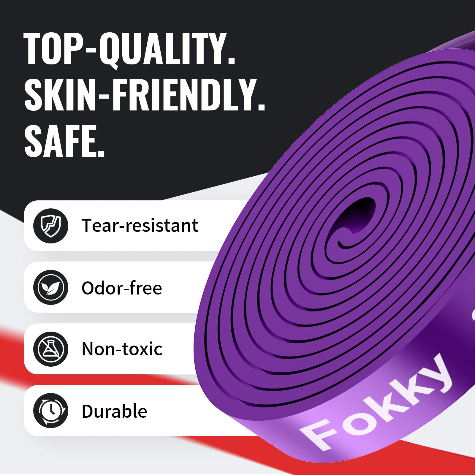 Fokky 5 Livelli di Resistenza Elastici Fitness,elastico Fitness di Resistenza per Trazioni,Bande Elastiche con Ancoraggio Porta, Maniglie e Cover Protettiva
