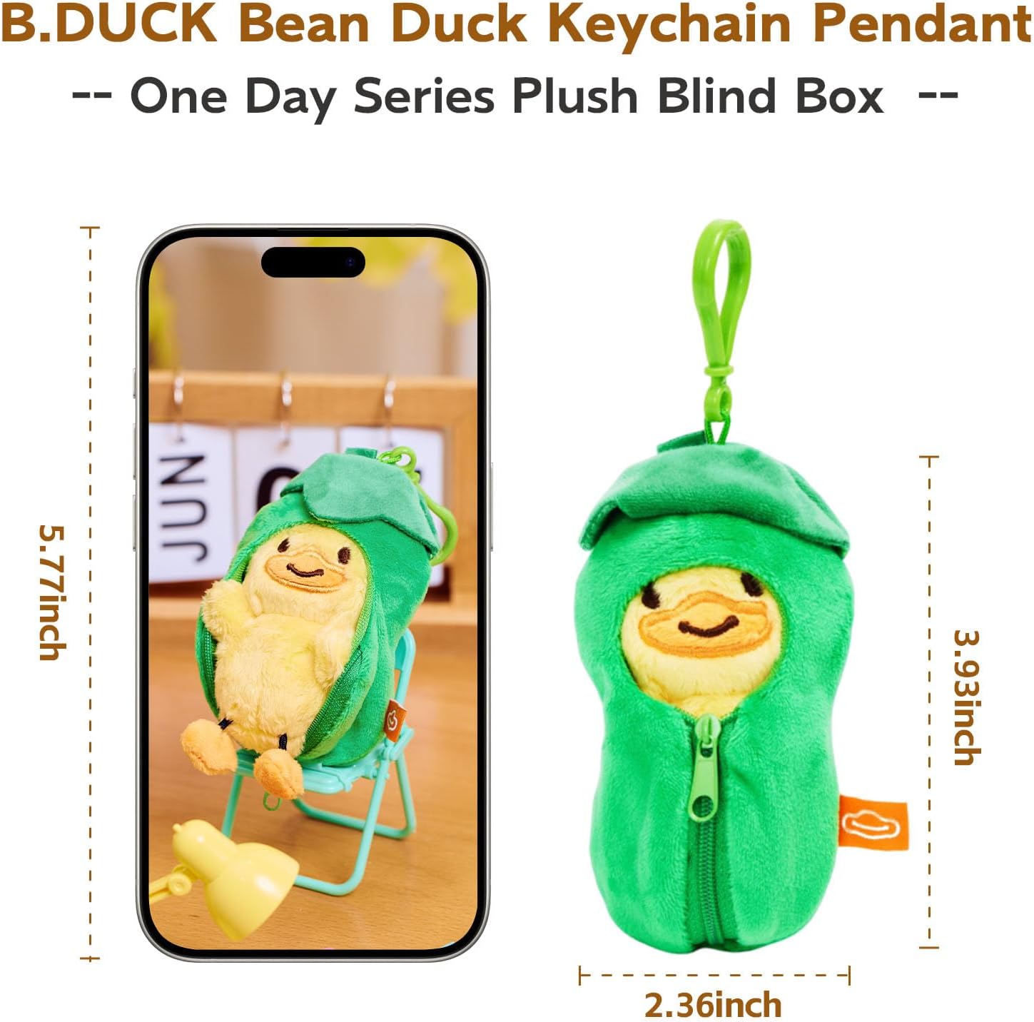 B.Duck Bean Duck Blind Box Plush Keychain Cute Duck Collectible Toys with Hidden Secret Edition, Cute Playful Animal Figures Pendant Keychain,Soft Plush Pendant Gift for Kids,Collectors