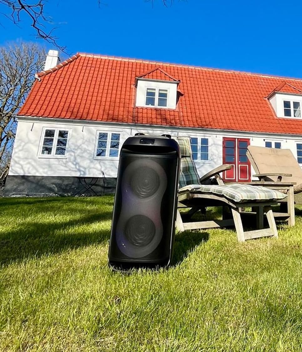 REFLEXION PSX40BT - Altoparlante mobile Bluetooth per DJ, karaoke, 500 W, radio stereo FM PLL, illuminazione da discoteca con modalità di scelta, microfono e batteria al litio
