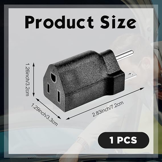 Flutesan 1 Piece 6-15p to 5-15r Us Plug Adapter, 3 Prong 15 Amp