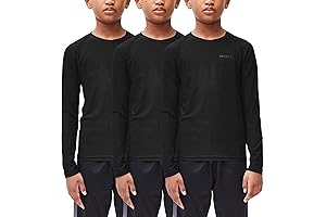 DEVOPS Boys Black Compression Long Sleeve Shirts