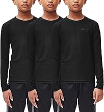 DEVOPS Youth Boys 2 or 3 Pack Compression Athletic Performance Baselayer Long Sleeve Shirts
