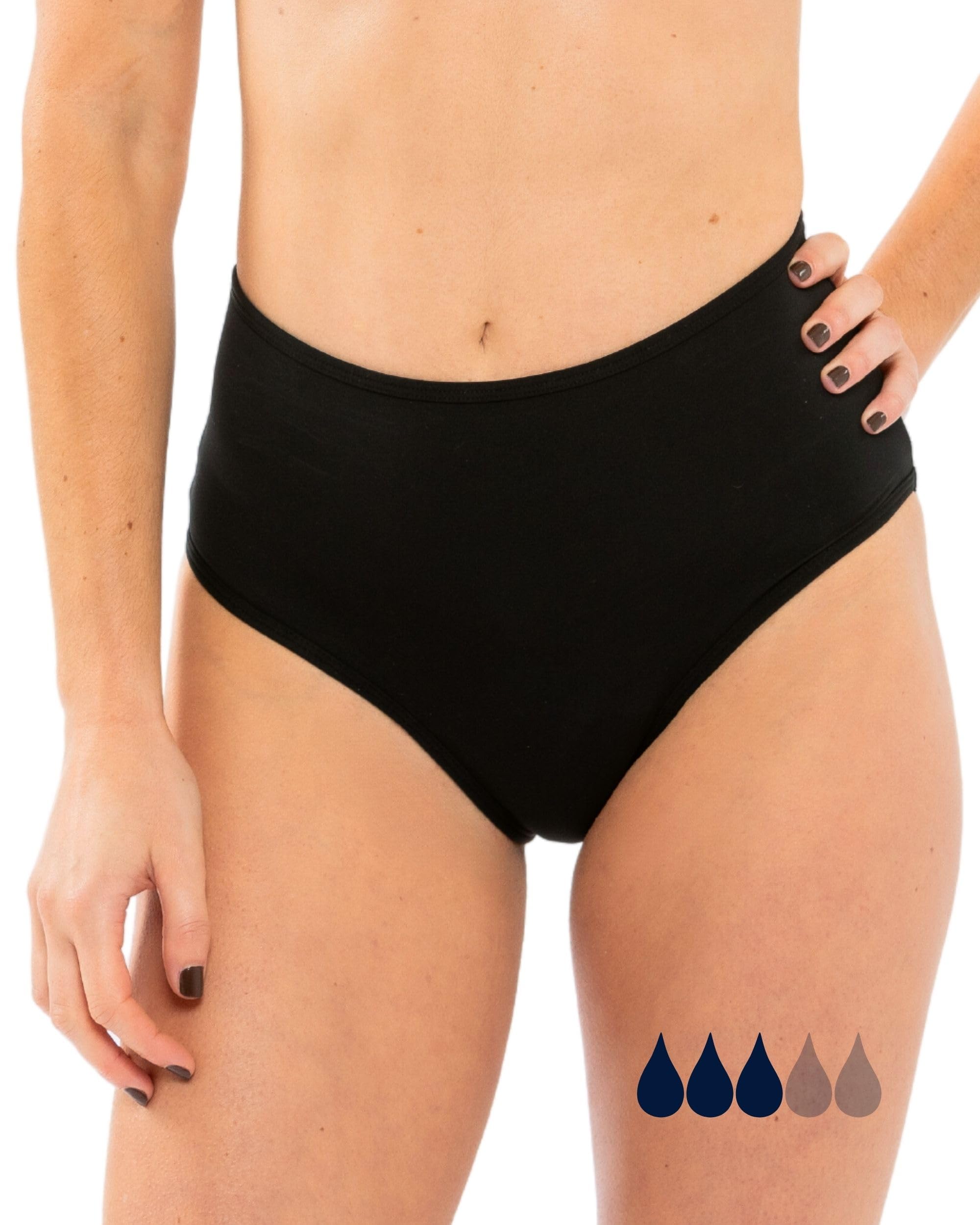 SORIO Bañador Menstrual Alta Cintura Mujer Antifugas Antiodor Braga Bikini Flujo Moderado Naya