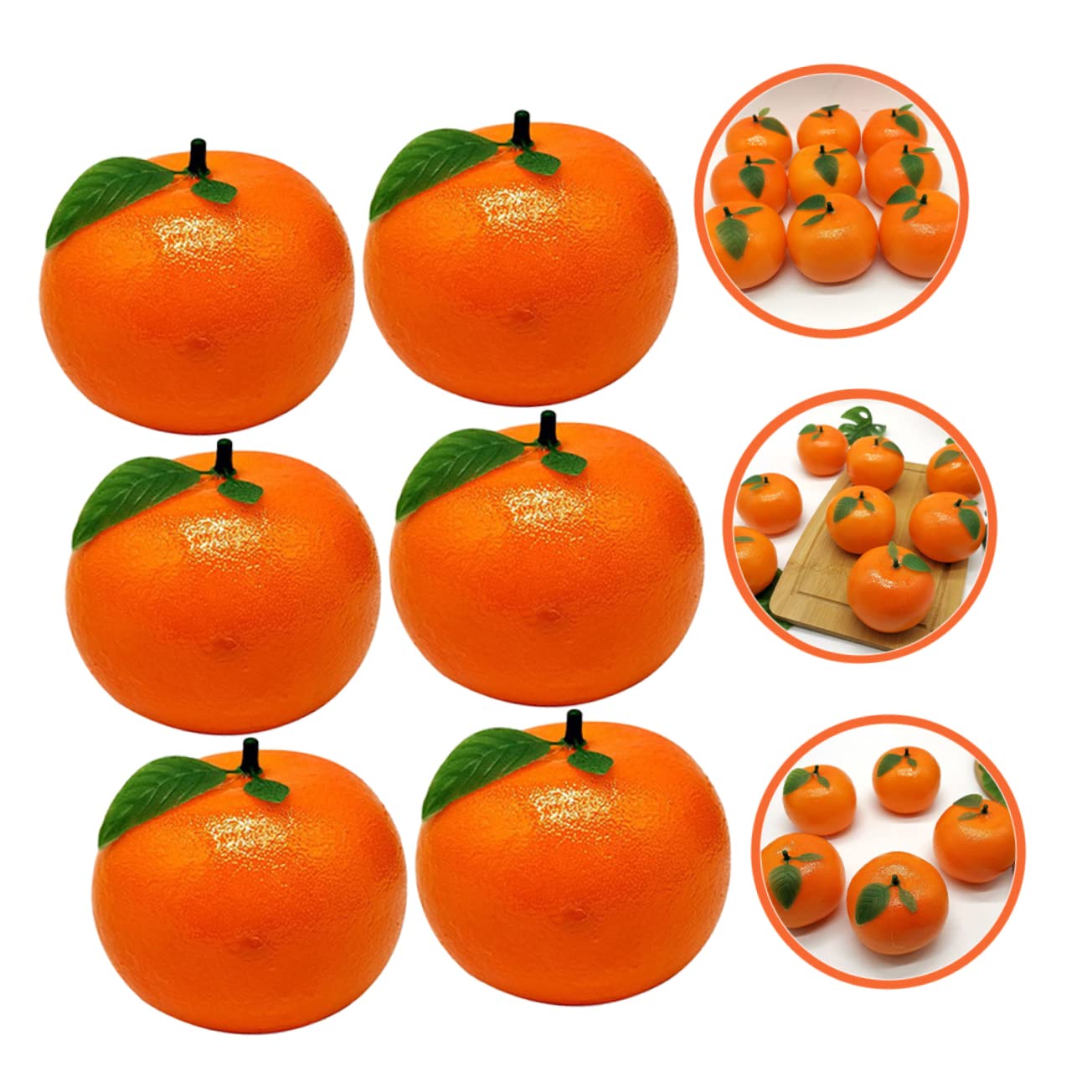 PRETYZOOM 3 Sätze Künstliche Orange Süsse Orangen Orangefarbene Verzierungen Falsches Orange Künstliche Früchte Schaufensterdekoration Falsches Obstdekor Künstliche Frucht Schaum 6 Stück * 3