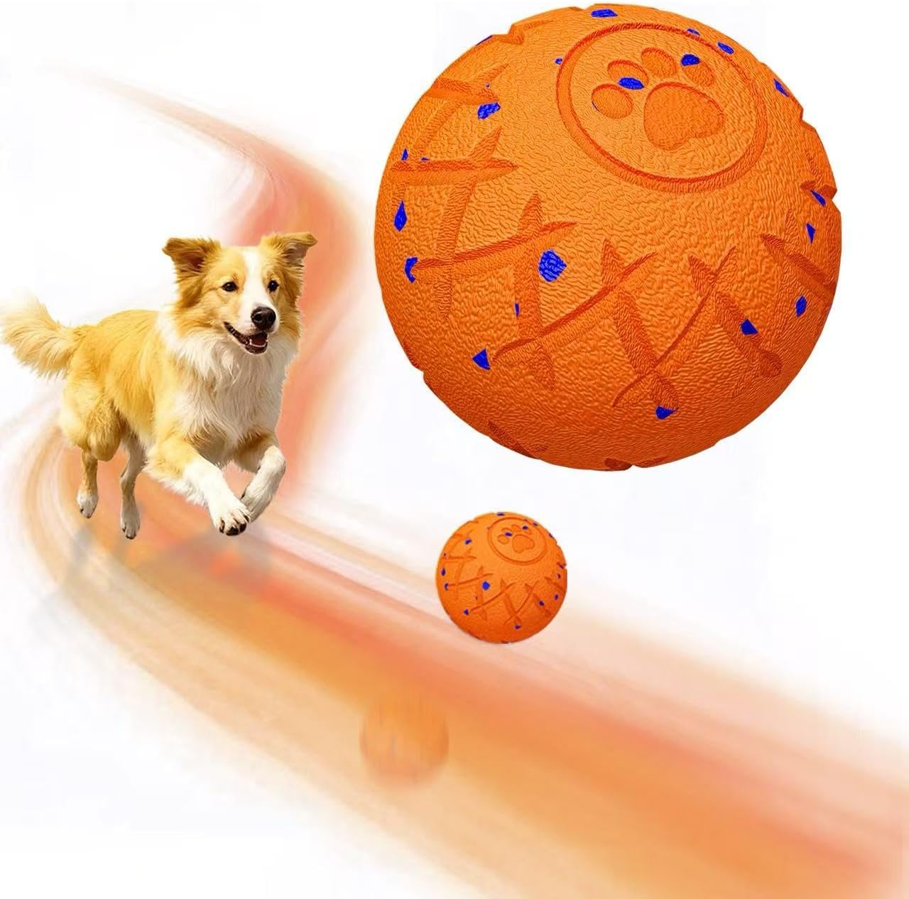 Smart Interactive Dog Toy, Automatic Moving, Bouncing and Stimulation, Silent Foam Material, IP54 Waterproof Rating, Active Rolling,Dog Ball for Medium and Large Dogs,Dog Birthday (Orange)