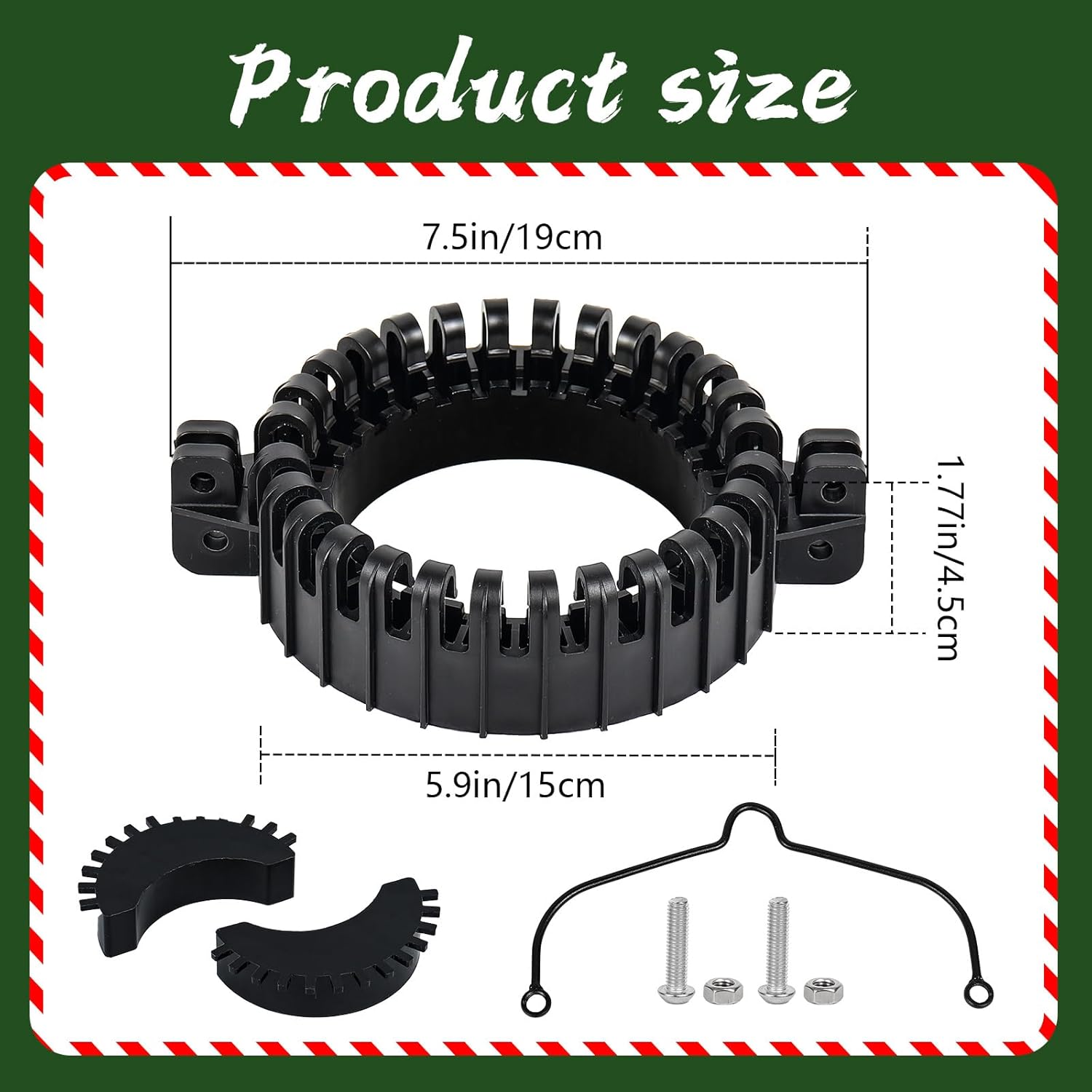 Christmas Tree Flag Pole Mega Topper Light Hook, 2-in-1 Flagpole Lights Hook Christmas Tree Light Kit for Hanging Strings & Xmas Patio Yard Party Decoration with Rope Hook