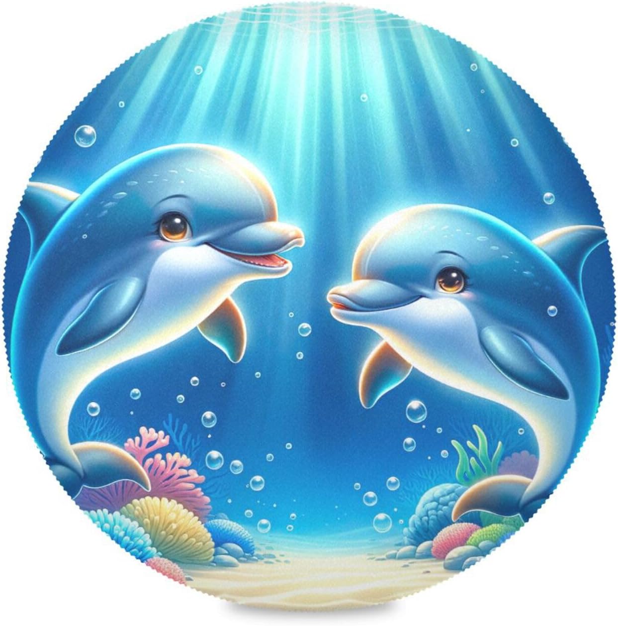 Cute Dolphins Sea Animals Dining Room Table Placemats, Placemats Set, Washable Placmats for Kitchen, Indoor/Outdoor