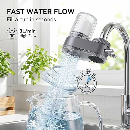 Miniatura 2 de Sistema de filtración de agua de montaje en grifo vertical, filtro reductor de plomo, agua de gran sabor, fácil instalación, filtro de agua para