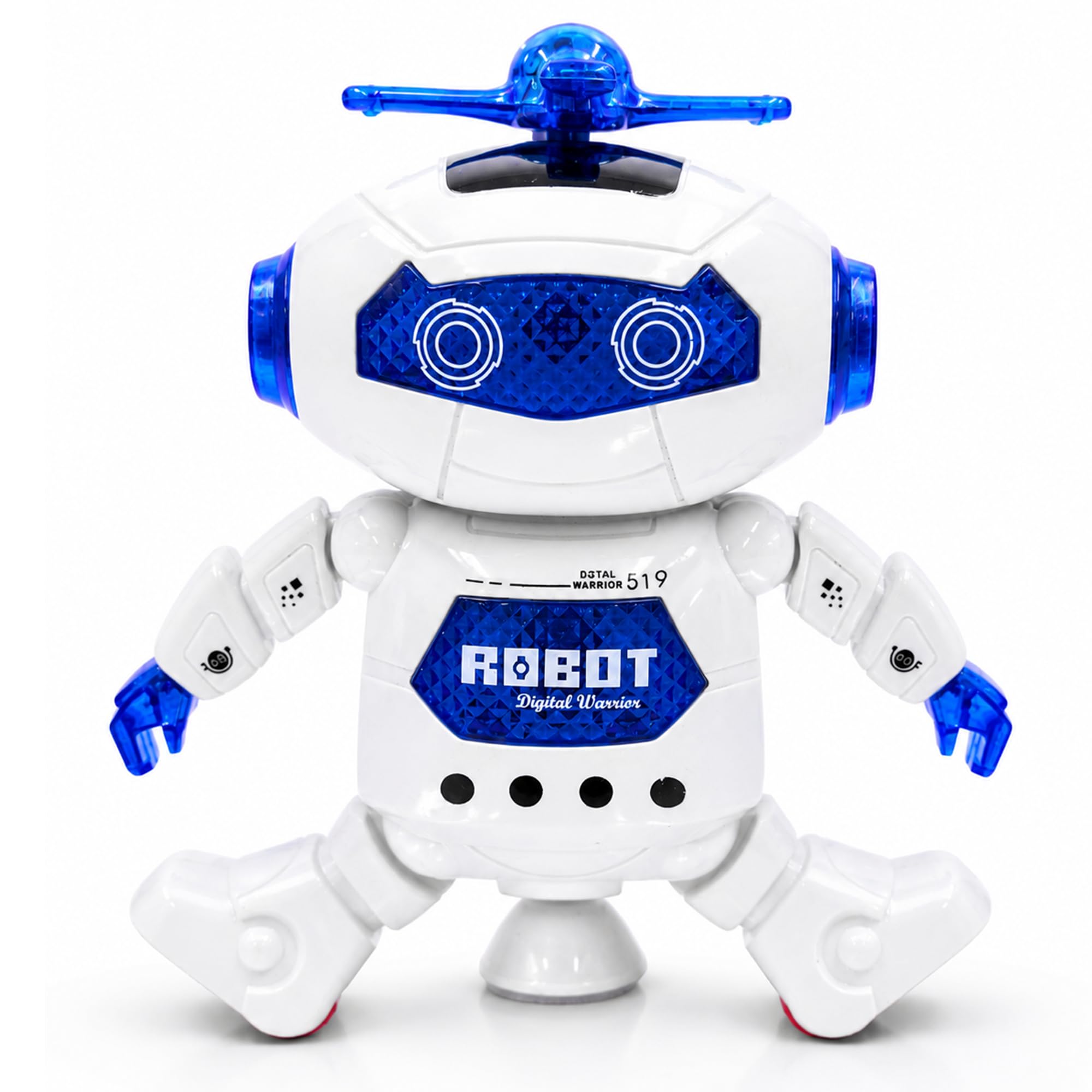 Dancing Robot Toy for Kids Boys & Girls, 3D LED Lights & Music, AA Battery Powered, All Direction Movement with Bump n Go Feature, Toddler Babies Entertainment 99444 White-image-18