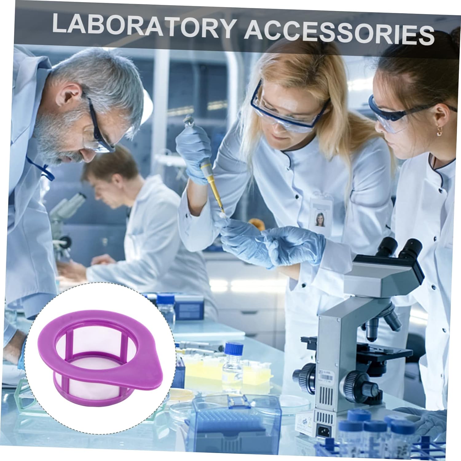 Generic 3 Pcs Strainers Nylon Tensioning Professional Network Pp Shop Filter Home Experiment Individually Polyethylene School Cell Laboratory Mesh Purple Wrapped Handle - - 