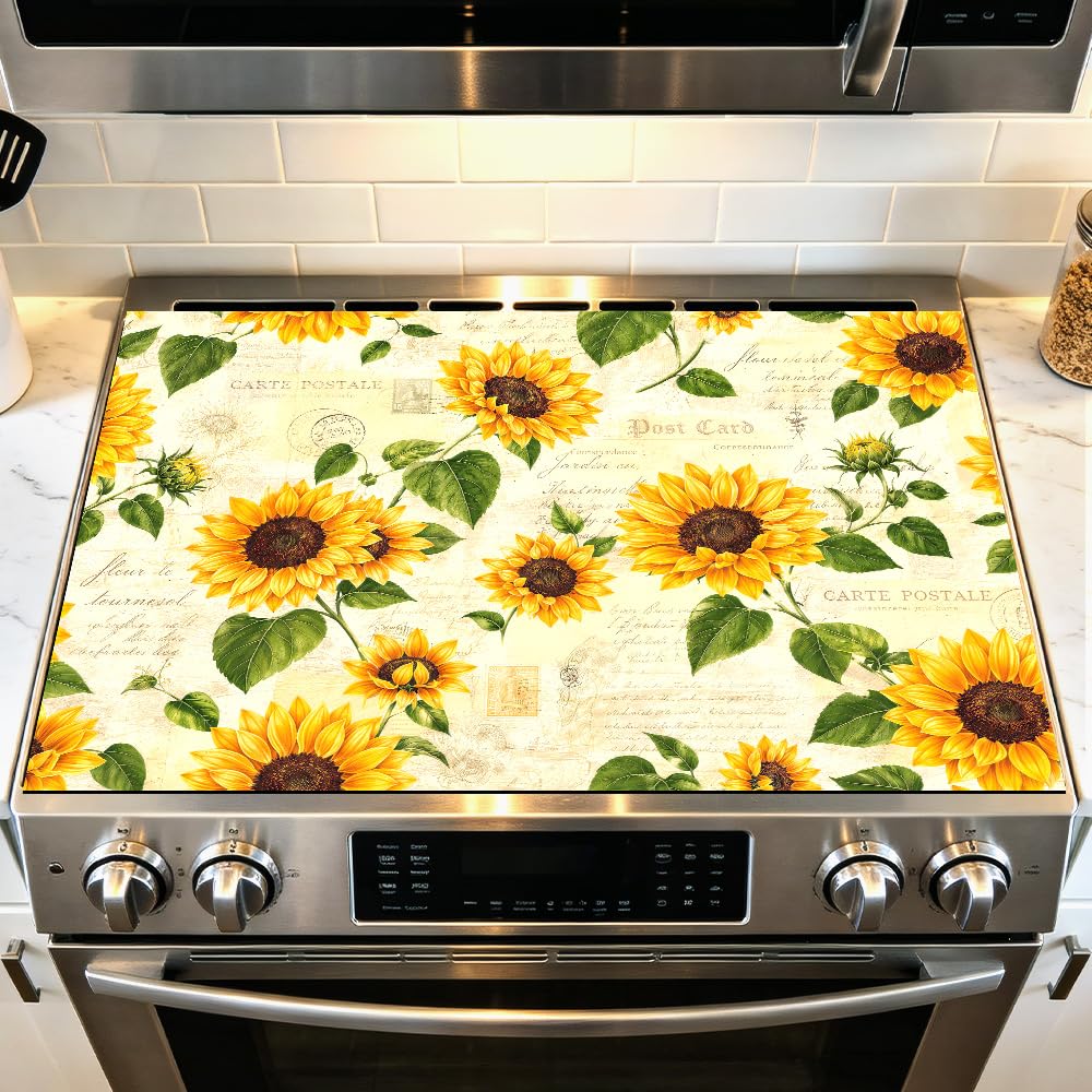 Sunflower Stove Top Covers for Electric Stove, 28.4x20.5 in