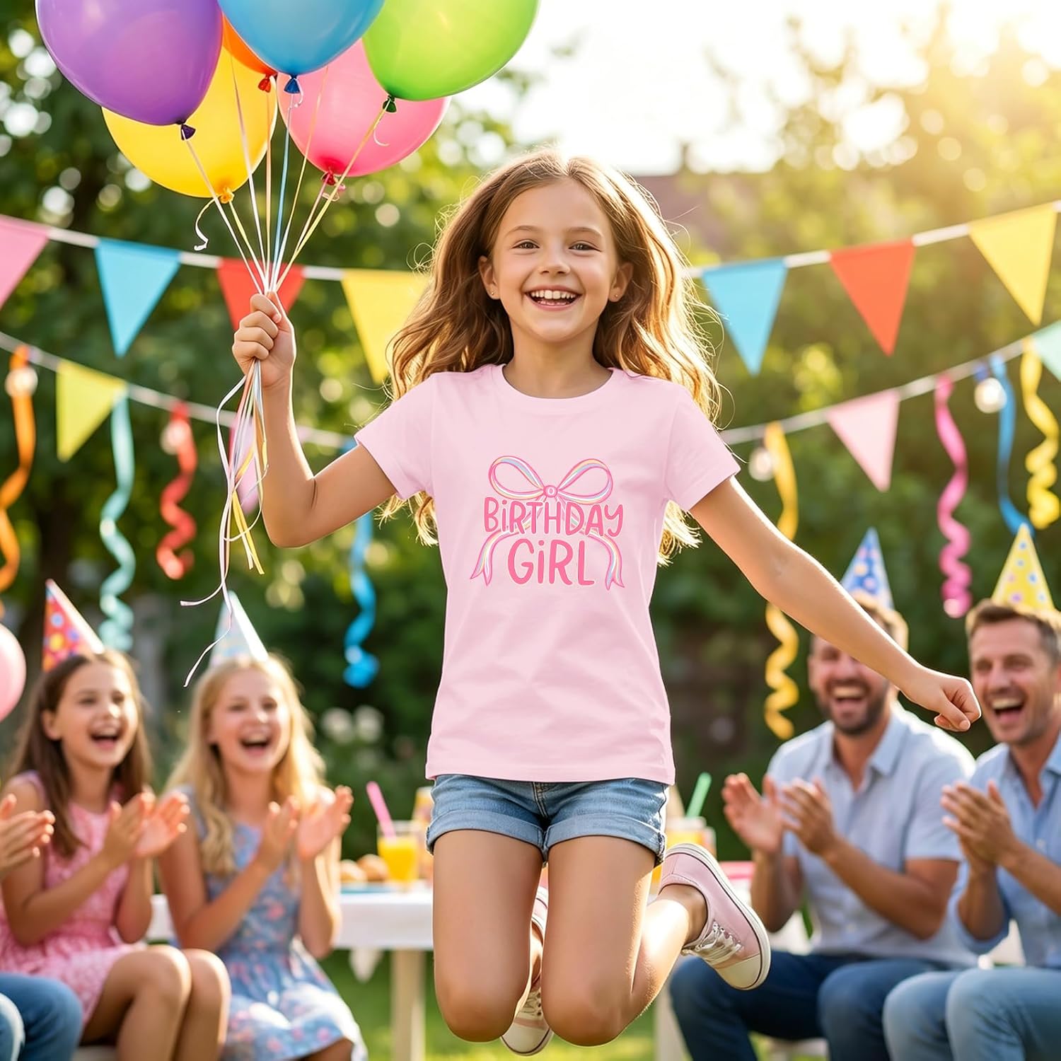 BeWithYou Birthday Girl Shirt Cute Bow Shirts 4th 5th 6th 7th 8th 9th 10th 11th 12th 13th Graphic Tee for Kids Party Tees Top