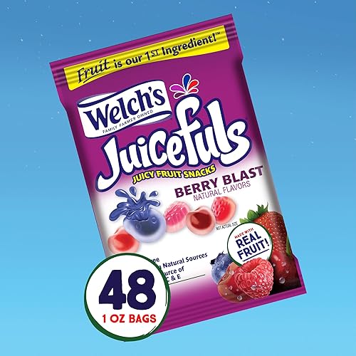 Miniatura 2 de Welch's Juicefuls - Bocadillos de frutas jugosas, explosión de bayas, paquete a granel, perfecto para almuerzos escolares, sin gluten, bolsas