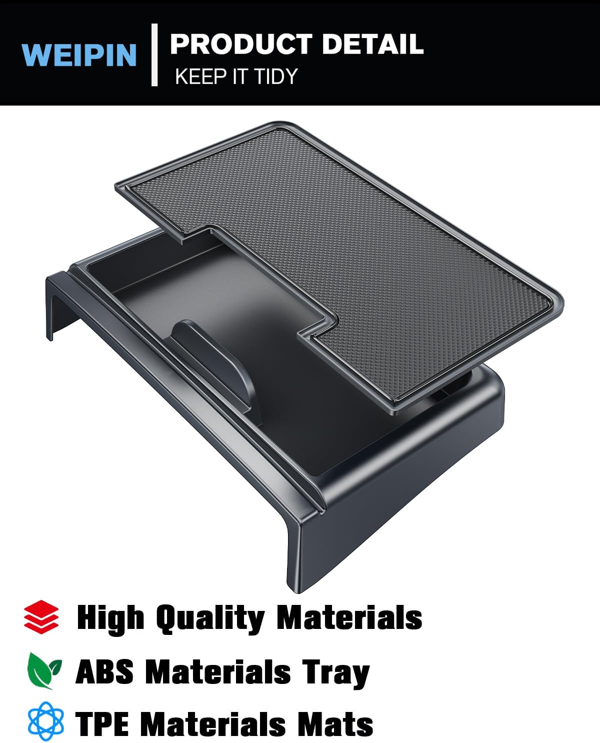 for Lower Center Console Organizer Tray Compatible with 2022-2026 BMW IX Storage Box Console Organizer TPE Materials