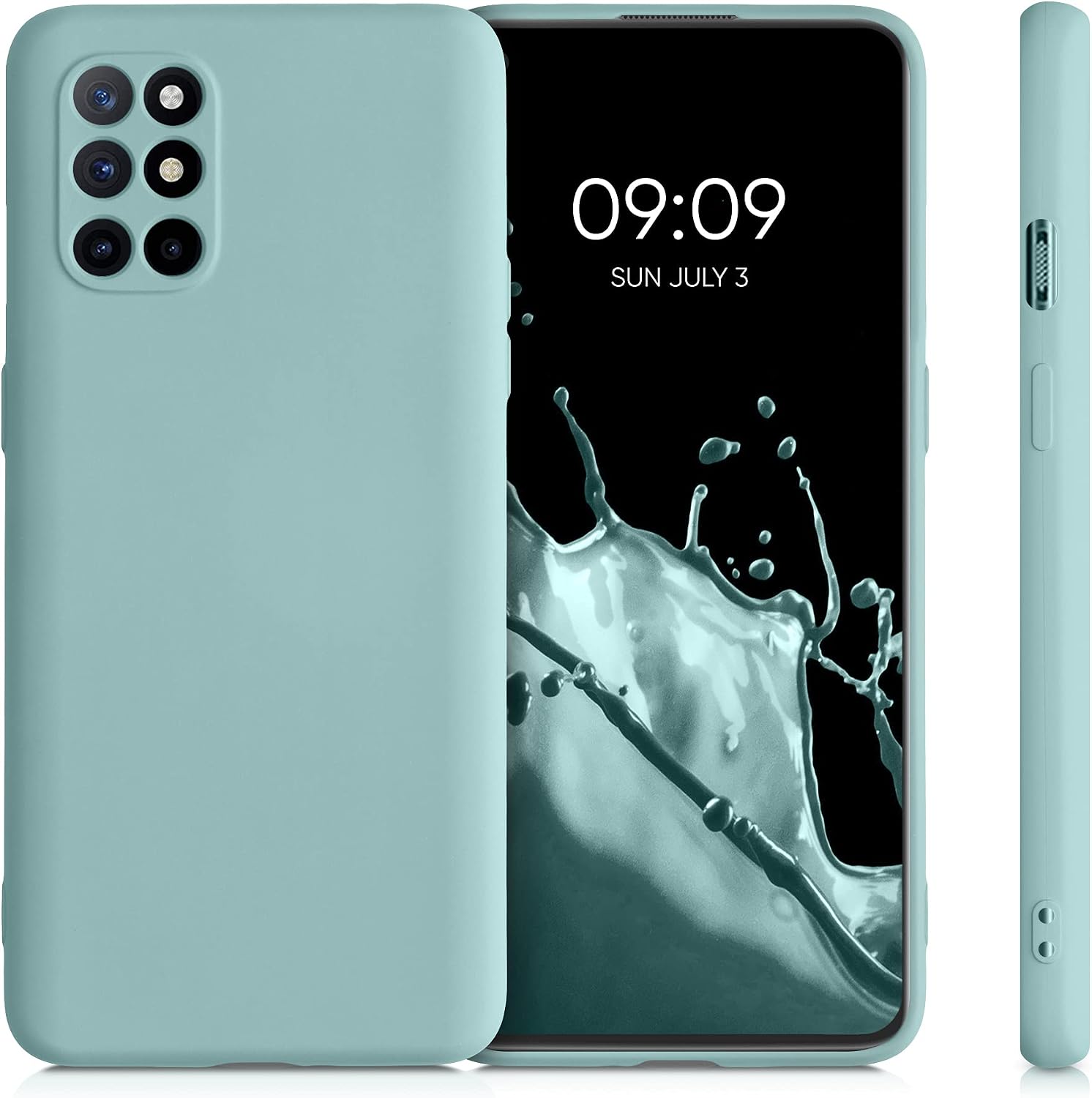 kwmobile Case Compatible with OnePlus 8T Case - Slim Protective TPU Silicone Phone Cover - Mint