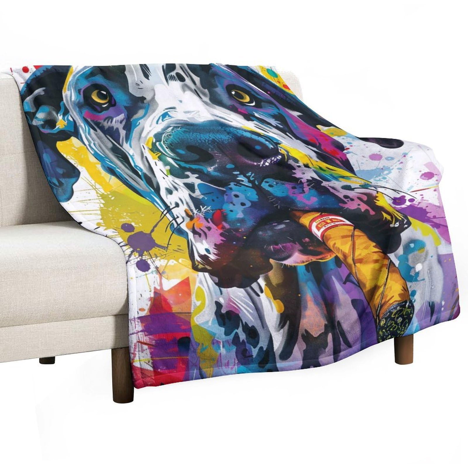 YHGSREUOH Pop-Cigar-Dane_02 Flannel Blankets Fleece Soft Throw Lightweight Plush Gifts for Couch, Bed, Cozy Sofa Plush, Chair, Lovers 138x175cm(55x70in)