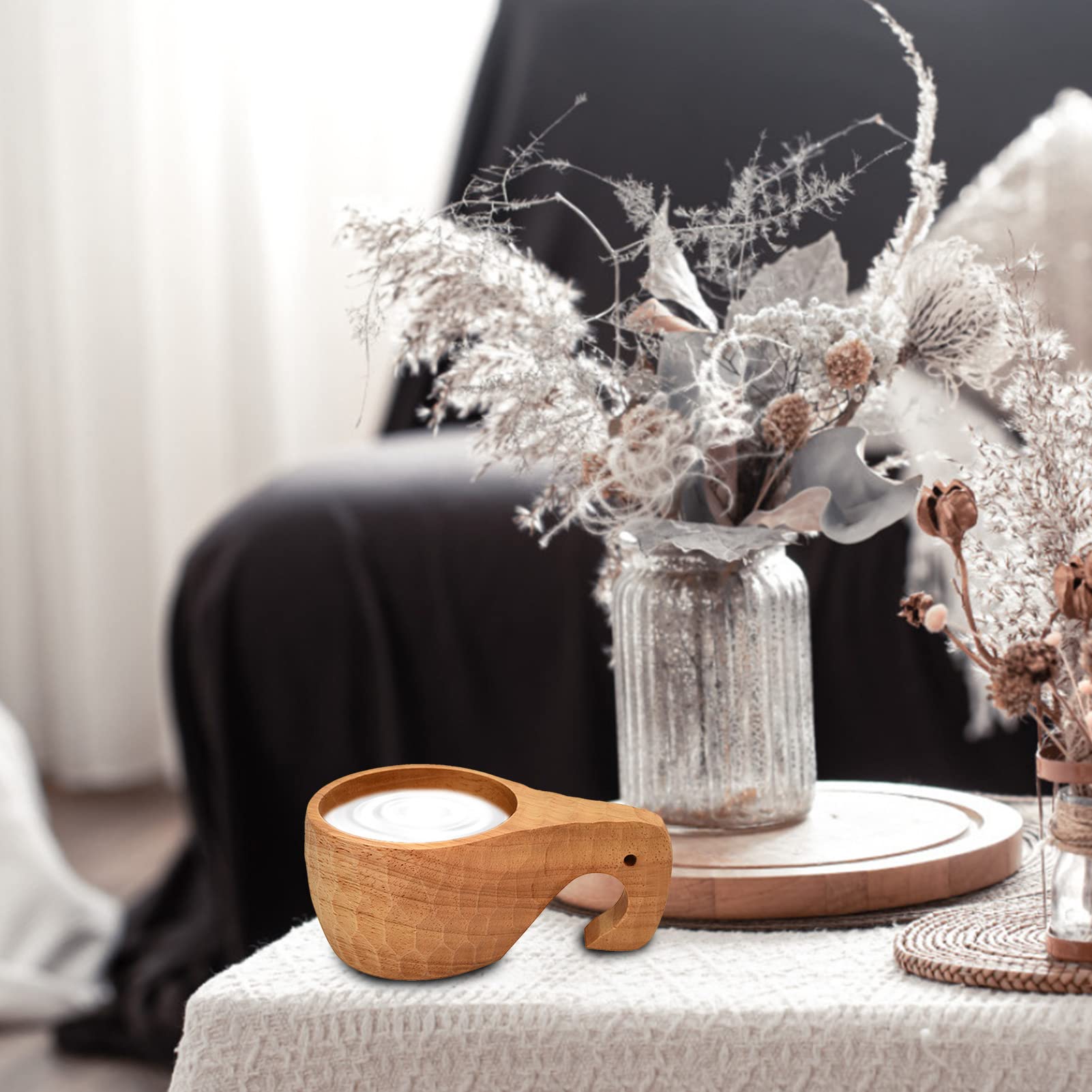 Tazza Di Legno Kuksa Fatta A Mano In Stile Nordico, Tazza Di Legno Da Viaggio Portatile Tazza Di Legno, Campeggio Escursionismo Tazza Di T&egrave; Di Sopravvivenza Ecologica Fatta A Mano (A1