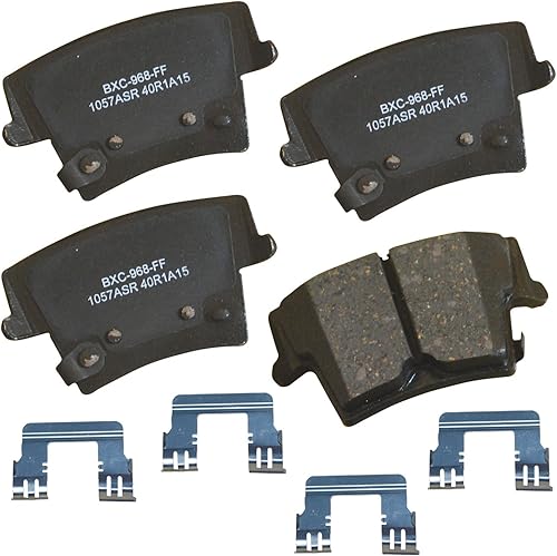 Miniatura 155 de Bendix Pastillas de freno traseras de cerámica Premium SBC1100 para Nissan Frontier 2024-2005, Xterra 2015-2005, Suzuki Equator 2012-2009