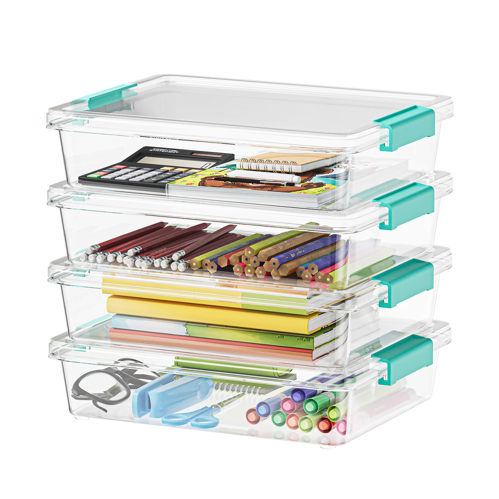 Amazon.com - SpaceAid 6 Qt Plastic Storage Bins with Lids, Clear
