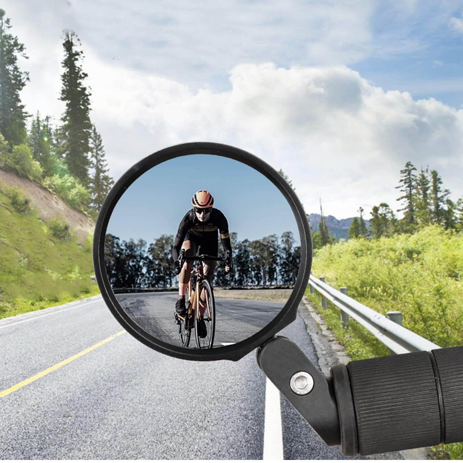 AMBIVA Bar End Bike Mirror, Safe Rearview│360° Rotatable & Foldable Safety Bicycle Rear View│ Durable Bike Mirror (1 Pc)