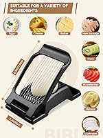 Vista 4 de BIBURY Cortador de huevos, cortador de huevos para huevos duros, cortador de aluminio resistente para huevo, hongos, fresas, frutas suaves, cables