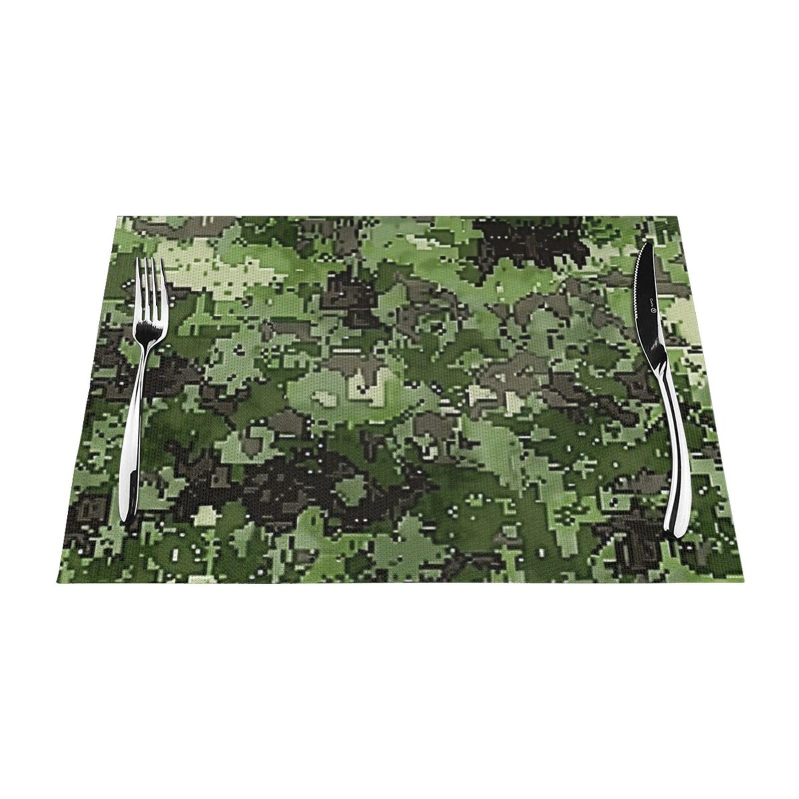 Sets de table de cuisine Green Army en PVC parfaits pour les repas de famille chaleureux