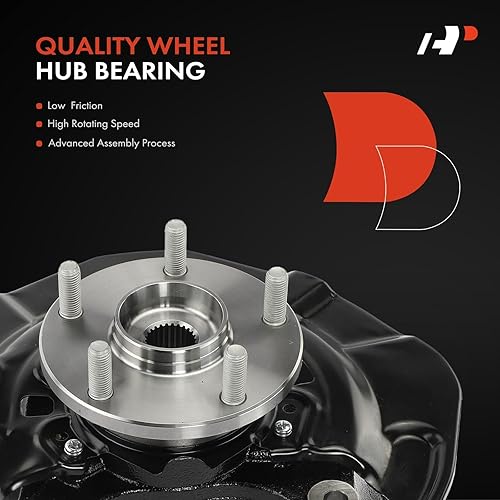 Miniatura 5 de A-Premium Conjunto de cubo de cojinete de rueda y nudillo de dirección delantero derecho compatible con Toyota Highlander 2004 2005 2006 2007, lado