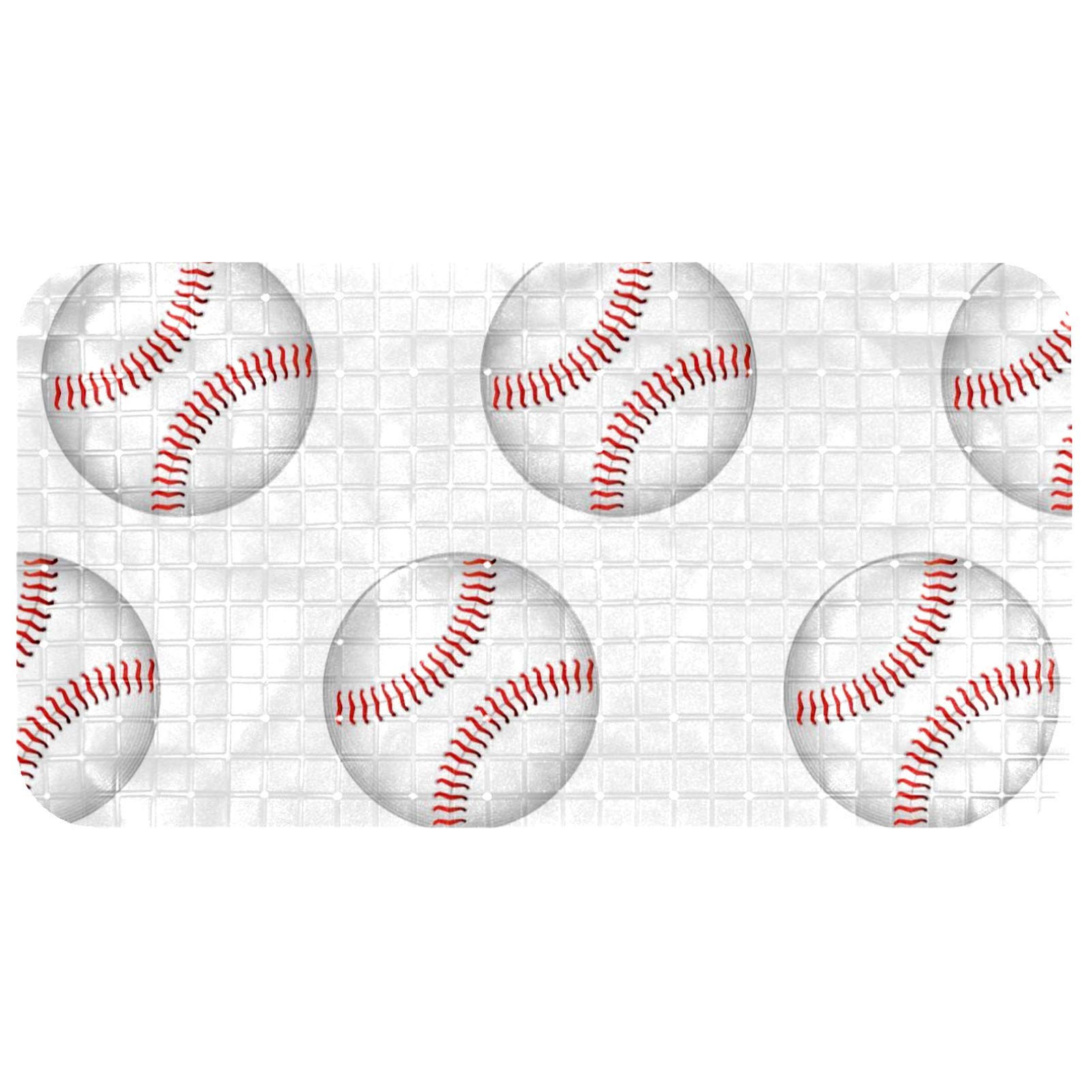 Baignoire et douche sans glissade grâce au tapis bébé à ventouses baseball 68cm