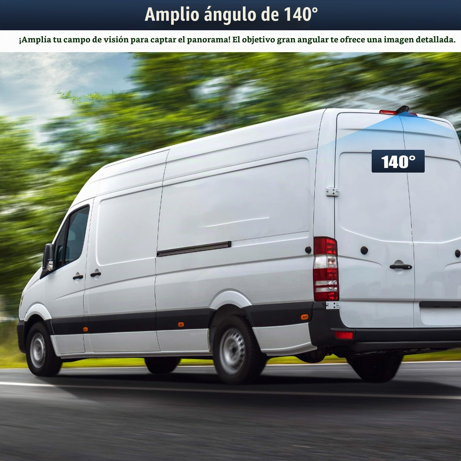 CAMECHO Cámara de Marcha atrás 720P HD para Mercedes Sprinter 2006-2019 & VW Crafter 2007-2019, Gran Angular 140°, Impermeable IP67, visión Nocturna con Luces infrarrojas, fácil de Instalar
