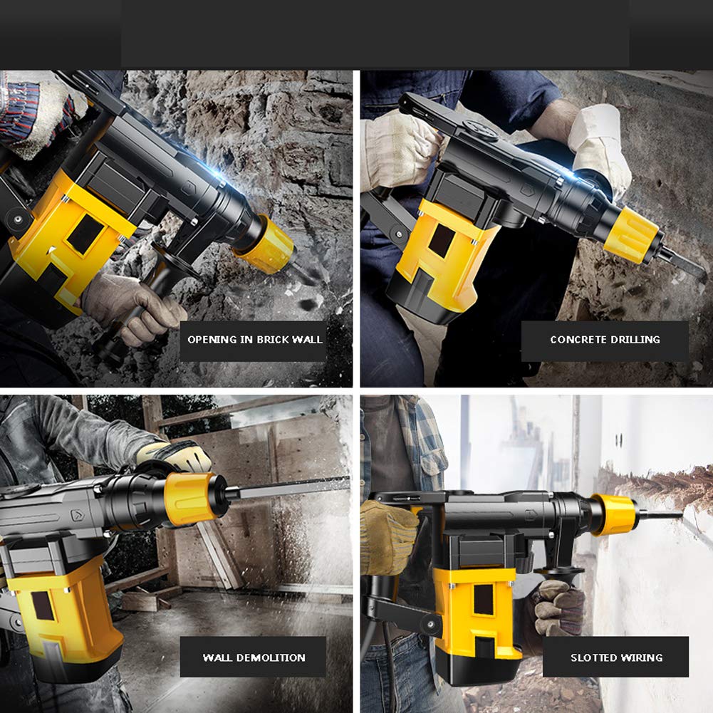 Hammer Drill, Impatto Trapano Elettrico 220V Selettore Multi-Function, Trapano Elettrico con 360 ° di Rotazione della Maniglia