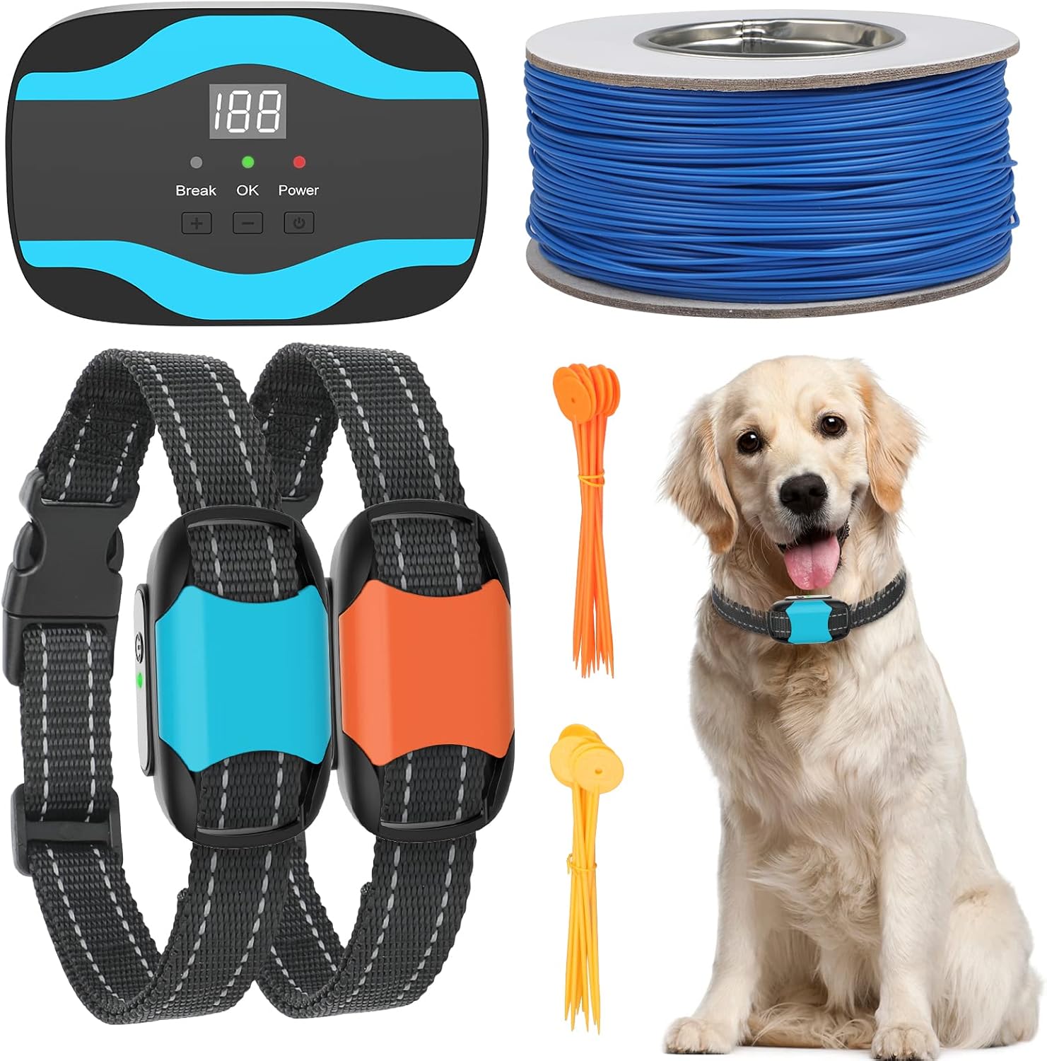 Electric Dog Fence, Wired Pet Containment System 656Ft Electric Fence