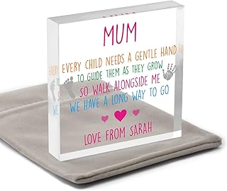 Mummy Mum Nanny Gifts from Child Son Daughter - PERSONALISED Mum, Mummy, Nanny, Nanna, Auntie Gifts For Her - Mothers Day Gifts - Birthday Gifts for Mum - Mum Christmas Gifts - With Grey Bag