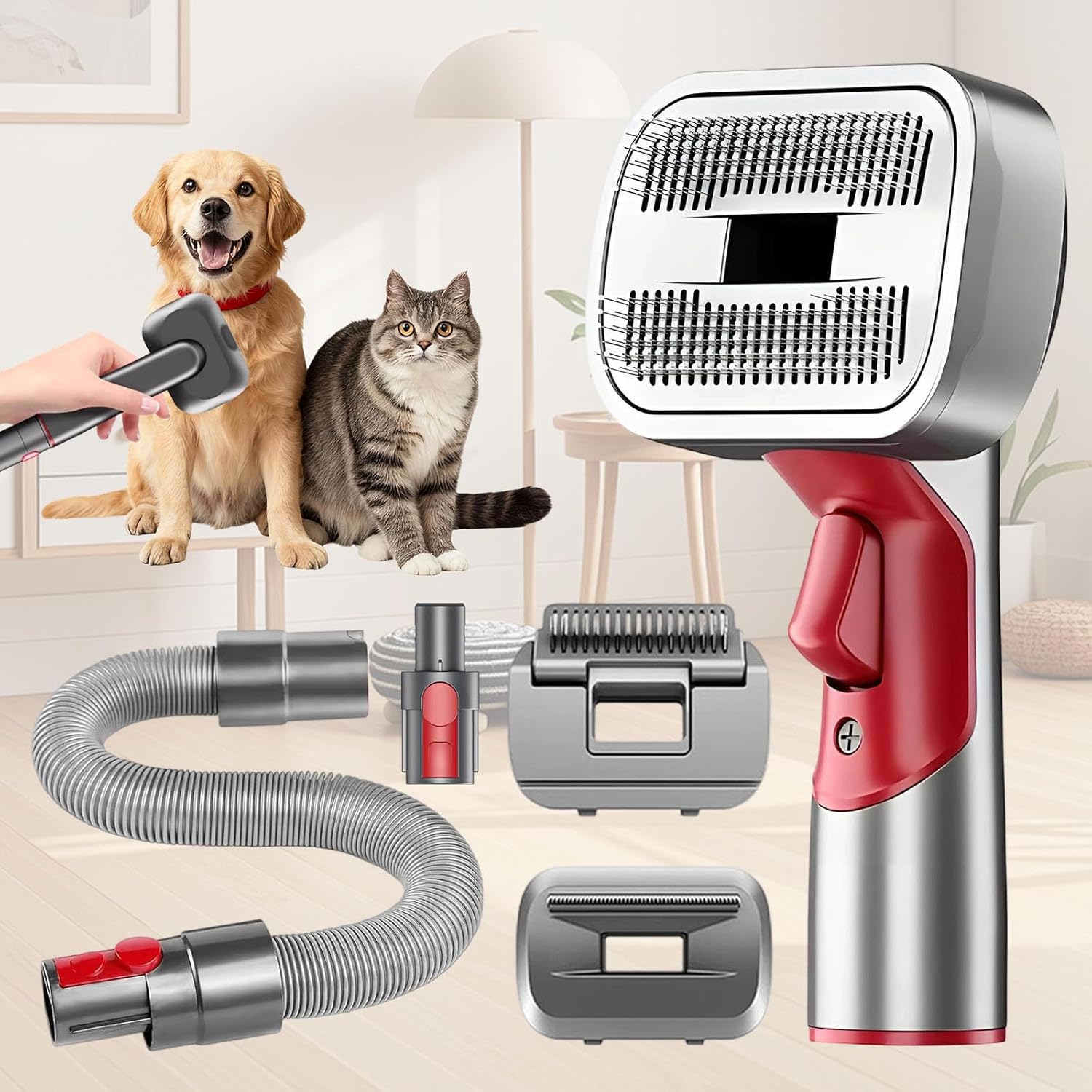 Pet Grooming Kit Dog Hair Vacuum Attachment for Dyson V7 V8 V10 V11 V15， Pet Hairs Parts Head Replacement，Effective Grooming & Cleaning， Hair Grooming Tools for Dog and Cat， 6 Pack