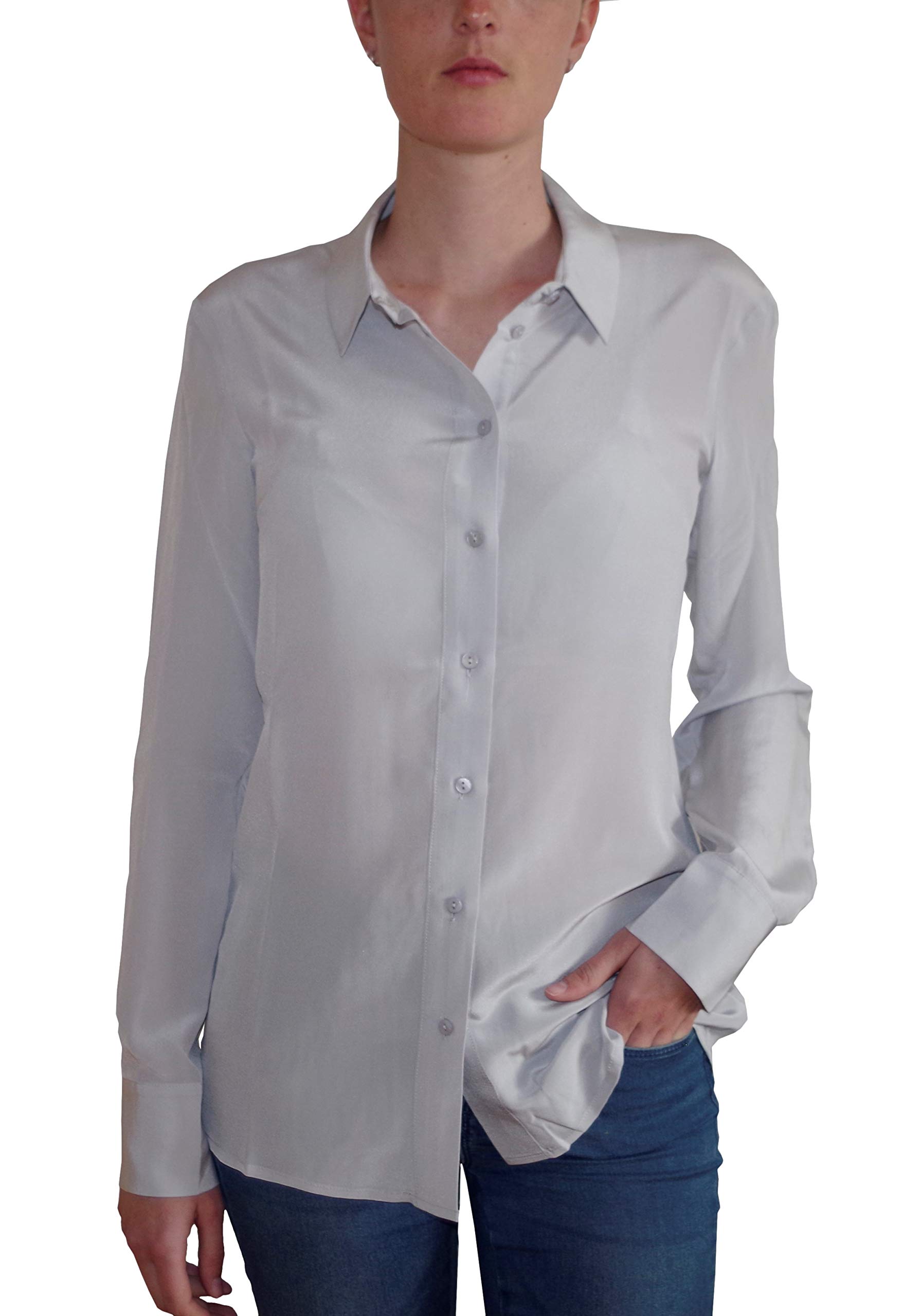 Posh Gear Donna Blusa de Seta Collettoseta 100% Seta