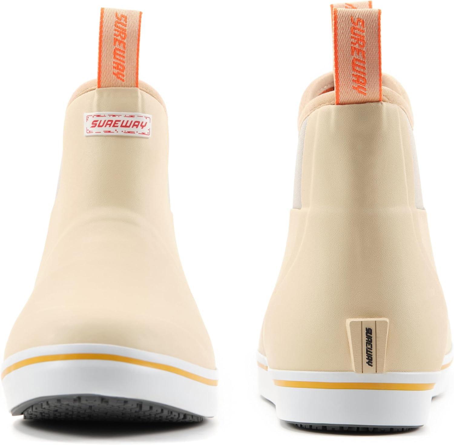 SUREWAY Women's Ankle Fishing Deck Boots for Women,Short Waterproof Neoprene Rubber Rain Boots,Durable Comfortable Lightweight Garden Work Shoes for Women,Upgraded Slip Resistant,SWN500W BEIGE 8 - Image 6