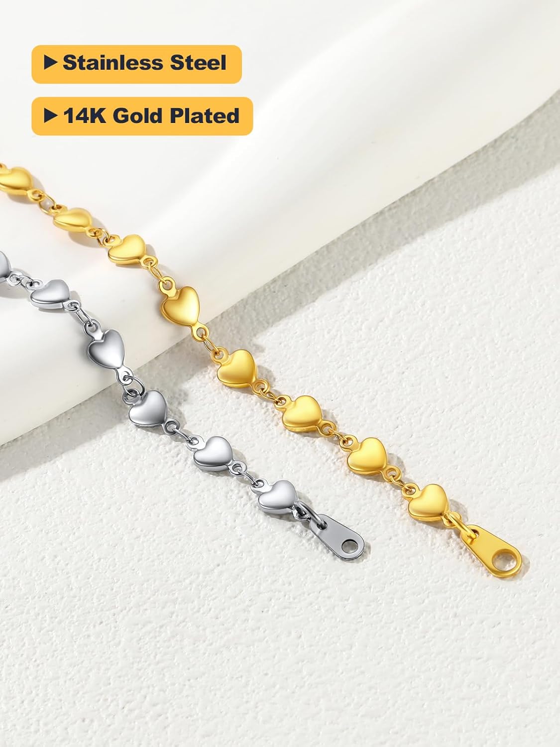 U7 Link Chain Bracelet for Men Stainless Steel, Cuban Link/Figaro Chain/Rope Chain/Heart Bracelets, 3mm/5mm/7mm/9mmm/12mm Width, Chain Wrist Bracelet for Men Women, 8"/8.3" Length - Image 7