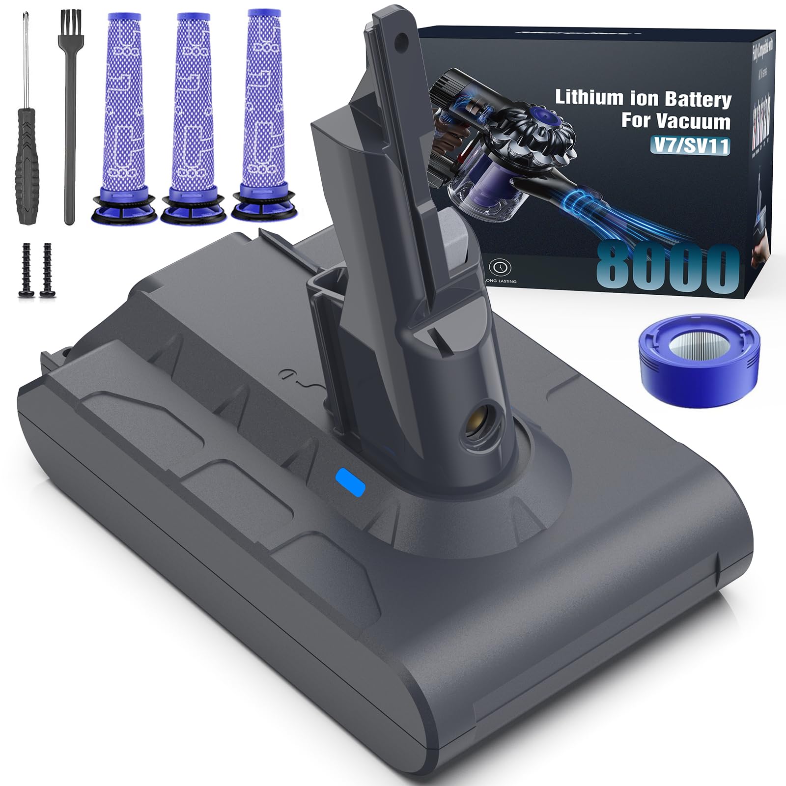 keenstone 8000mAh Replacement Battery for Dyson V7