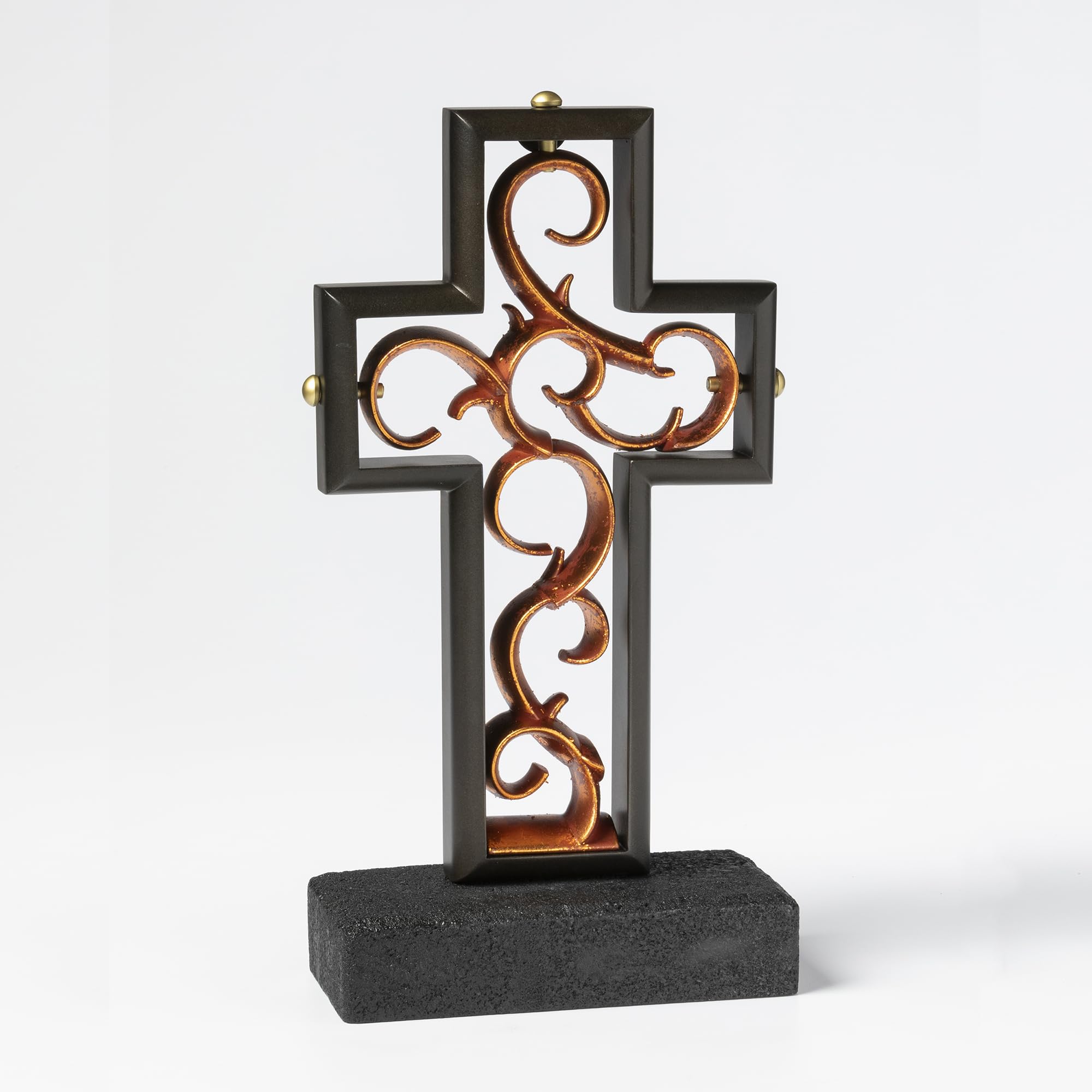 The Unity Cross Rubbed Bronze and Copper Leaf