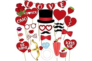 35 PCS Valentines Day Funny Disguise Props for Photo Booth