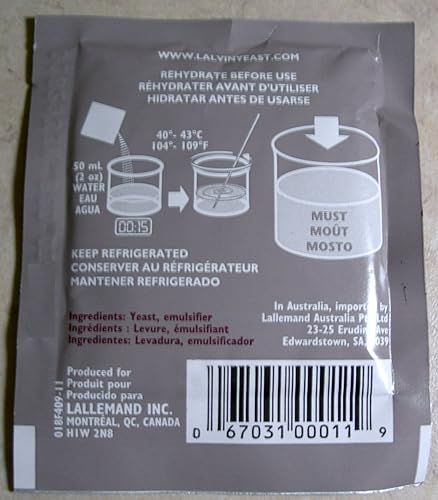 Miniatura 9 de LEVADURA DE VINO EC-1118 17.64 oz PAQUETE A GRANEL PARA FERMENTACIONES ALTAS EN ALCOHOL