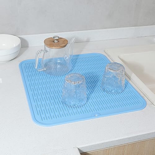Miniatura 776 de Tapete de silicona para secado de platos para múltiples usos, fácil de limpiar, ecológico, resistente al calor, tapete de silicona para encimera