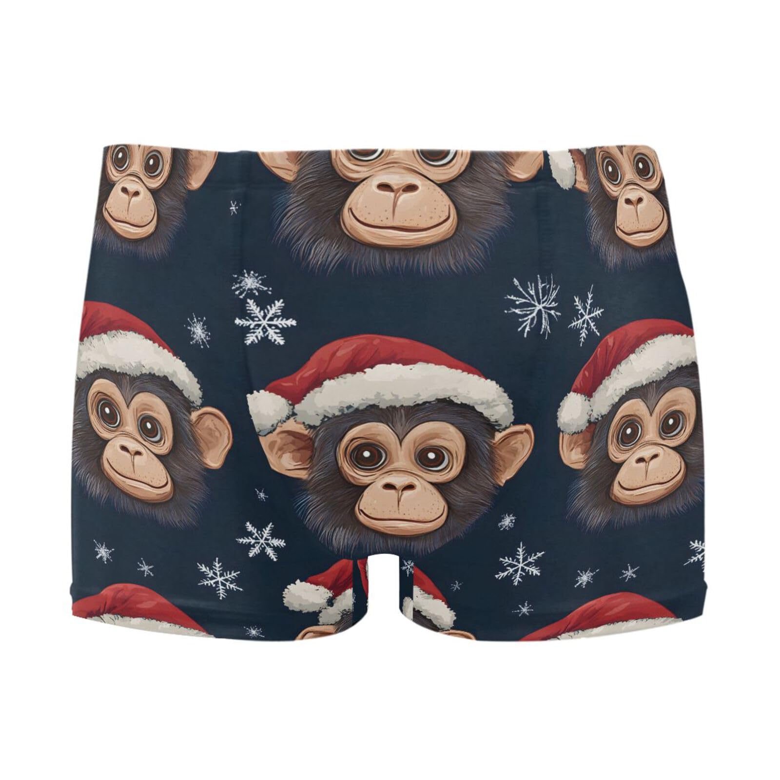 UMIRIKO Christmas Cute Monkey Animal Men's Swim Trunk Square Leg Swimsuit Swimwear Swim Briefs for Men 2XL 202b8401