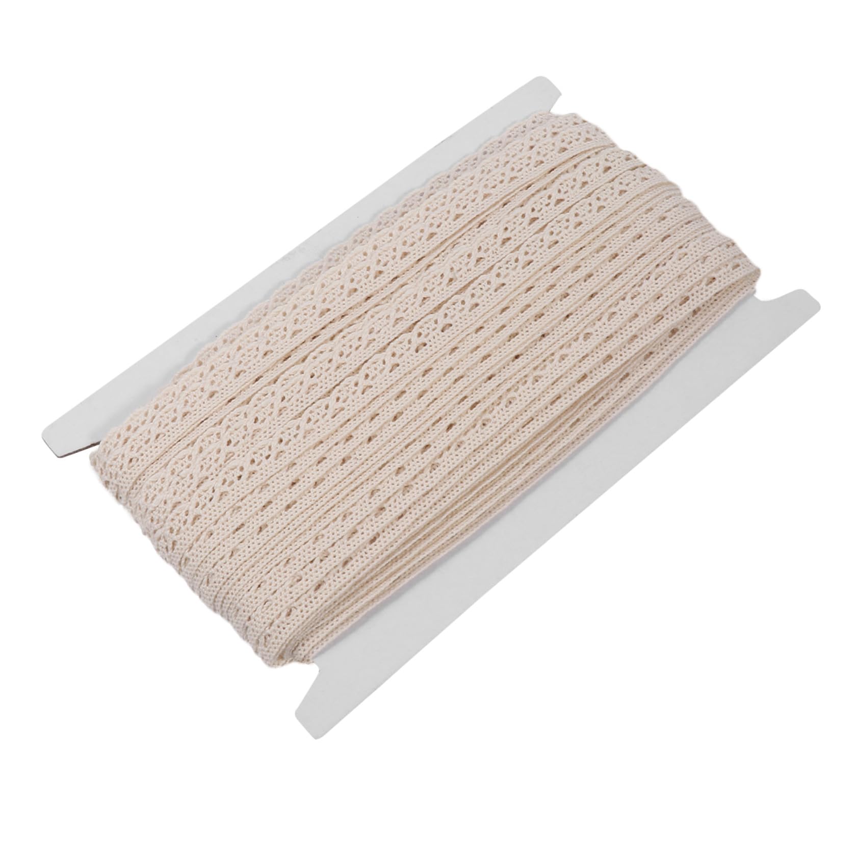 SHINEOFI 2rotoli Nastro Di Pizzo Cotone Per Cucito e Decorazioni Fai Da Te Per Abbigliamento Tende e Accessori Confezione Da Yarde Colore Naturale