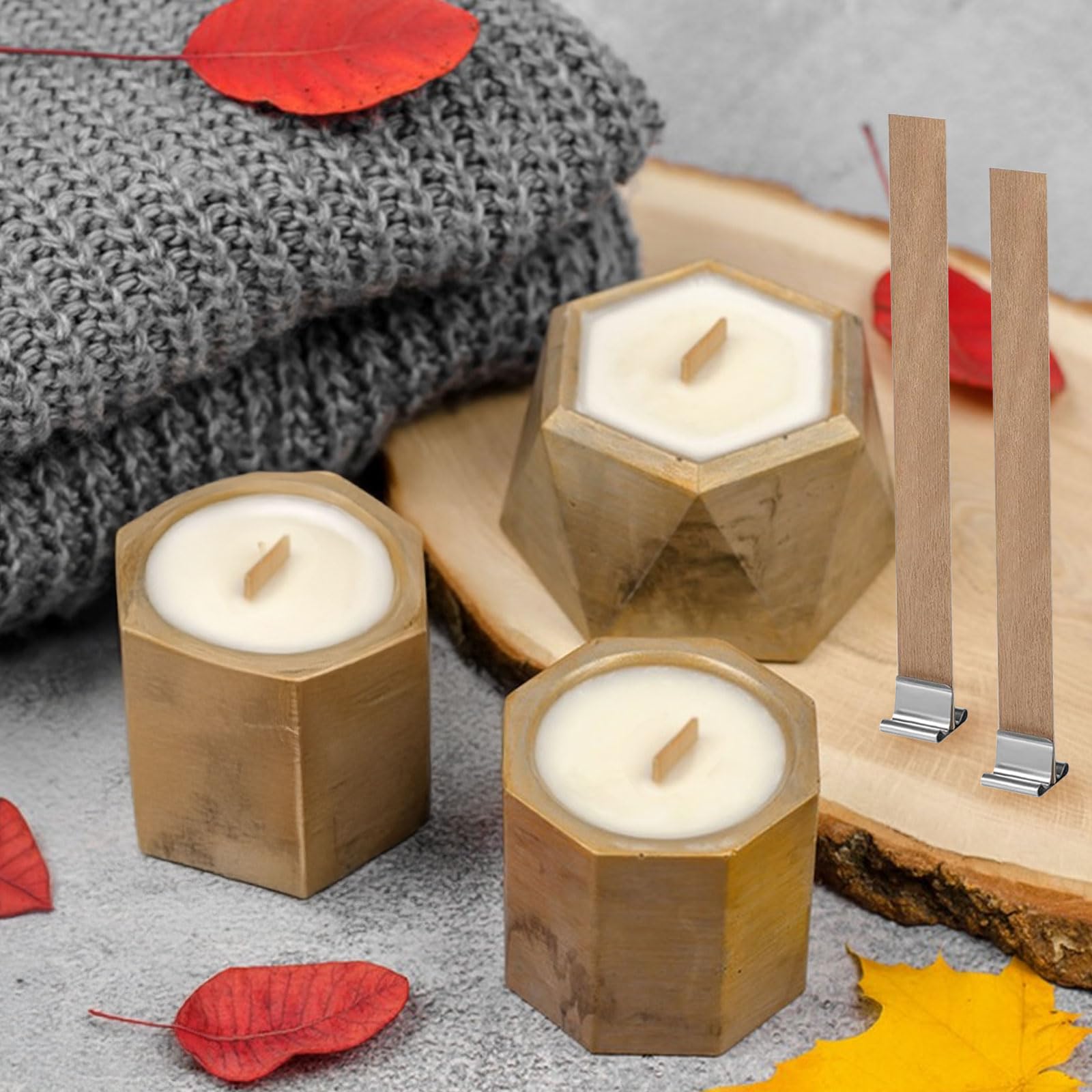 100 Stoppini Per Candele In Legno + 50 Basi - Naturali Ed Ecologici Per Candele Fai Da Te | Tagliabili - Foto 7