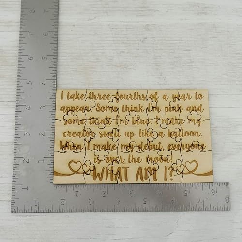 Miniatura 4 de What Am I Baby Reveal Poem Riddle Puzzle - Rompecabezas de 15 piezas de tilo de 5.75 x 3.5 pulgadas, divertido anuncio sorpresa de embarazo