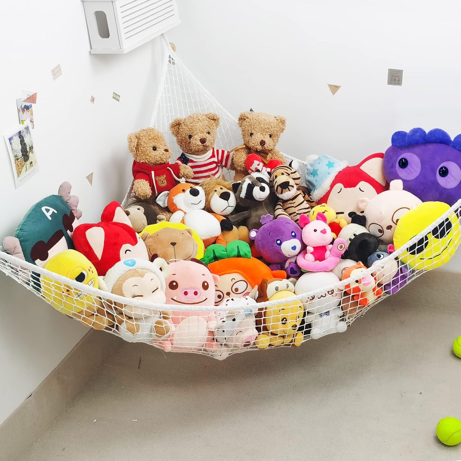 Stuffed Animal Hammock Net, Toy Storage Organizer with