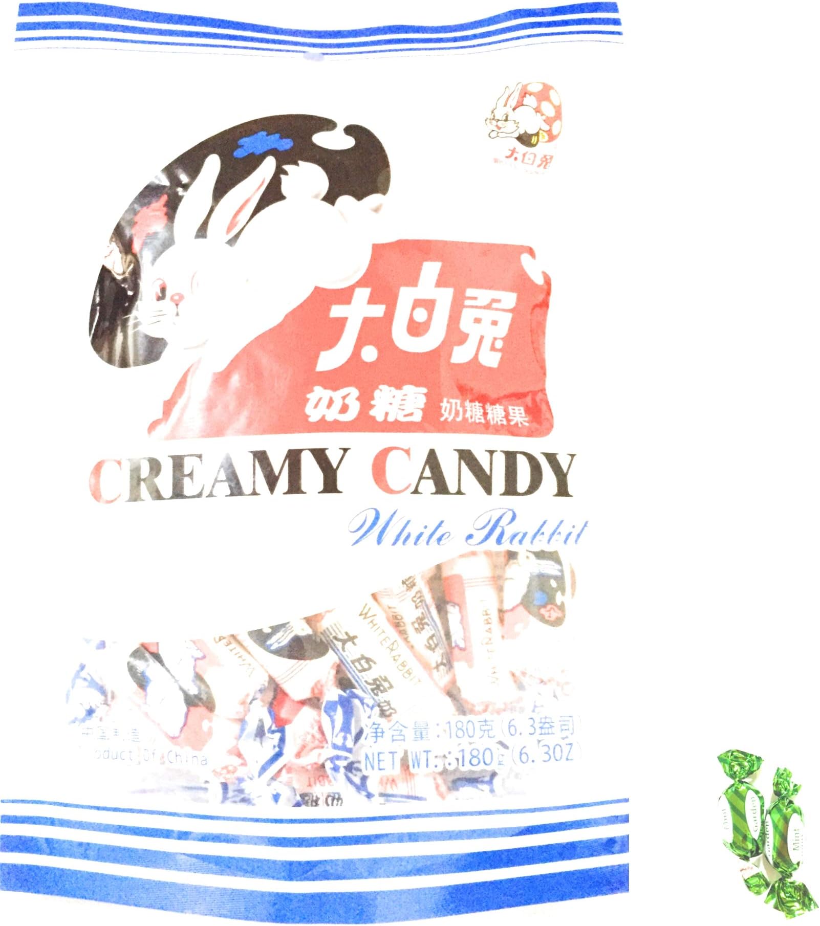 White Rabbit Creamy Candy And 2 Pieces Garden Mint Crunch Candy